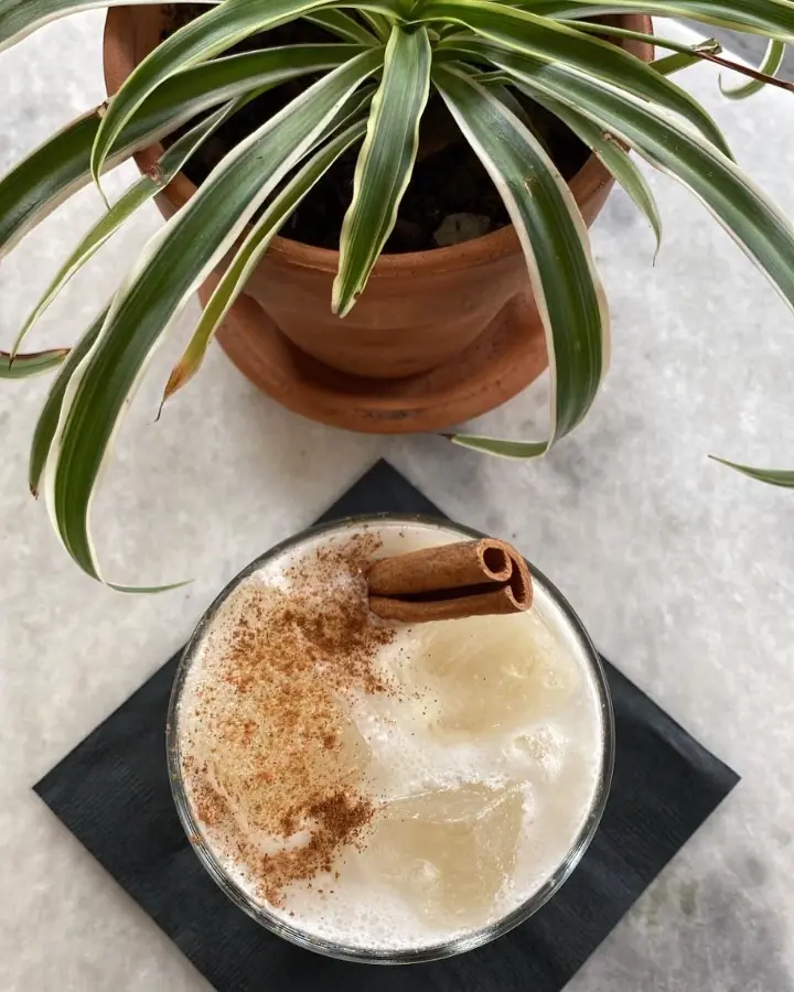 a cup of coffee with cinnamon on top